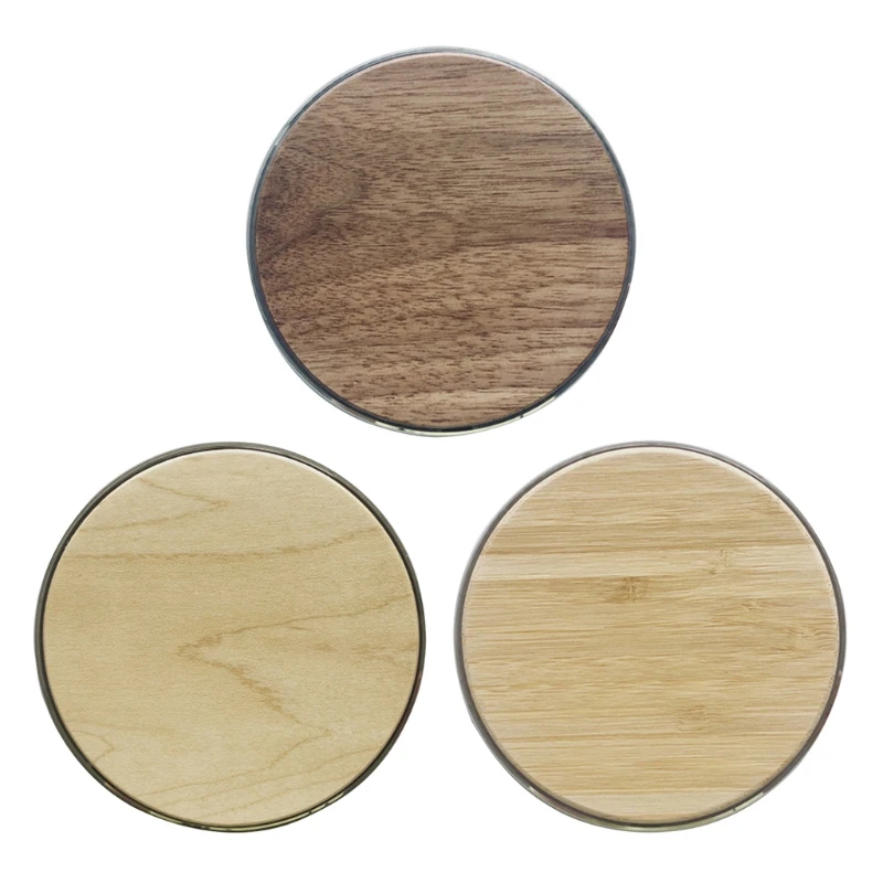 

High Speed Qi Certified Wood Wireless Charging Stone for S21/S20/S10/S9/S8/S7 Drop shipping