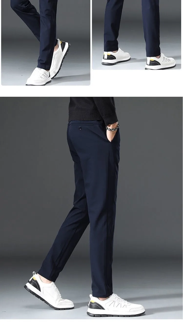 Men's high-quality stretch golf pants warm and thickened long casual golf pants Men's straight stretch versatile slim fit