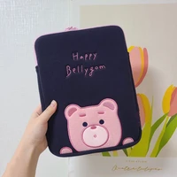 kawaii bear tablet sleeve case bag for mac ipad pro 11 13 15 inch korean cute laptop inner bag pouch girls tablet storage bags