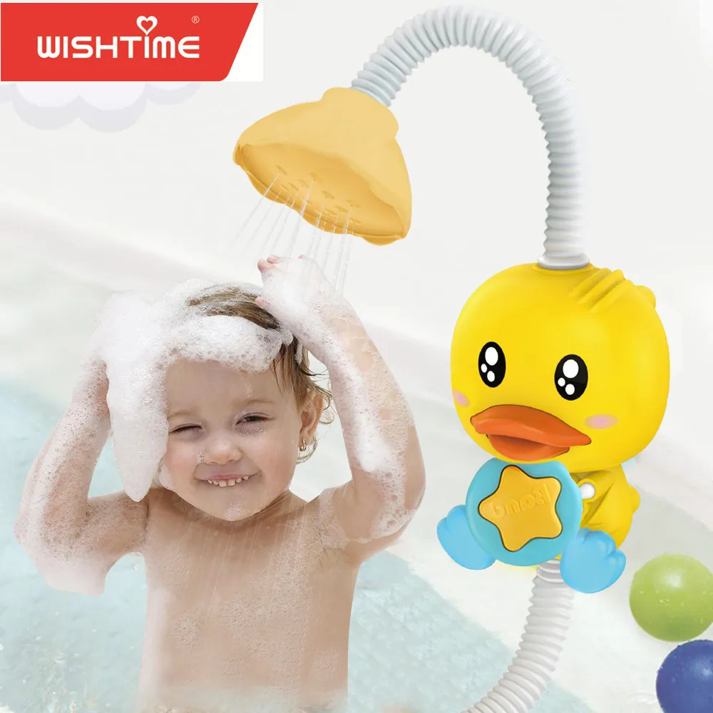 WISHTIME Baby Bath Toys, Baby Bath Shower Head for Kids, Bath Toys 360° Adjustable Electric Sprinkler, Automatic Water Pump and