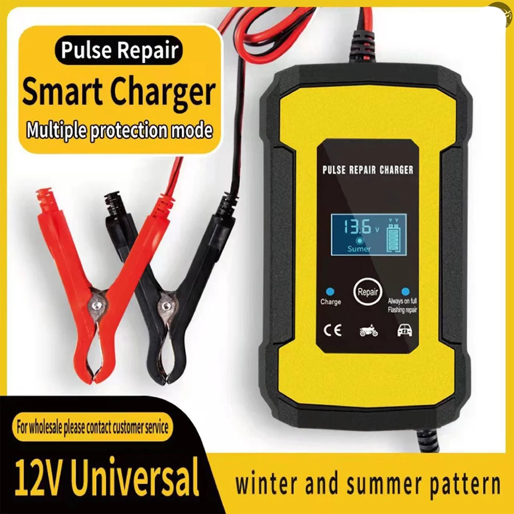 

12V6A Car Battery Charger Smart Battery Charger Digital Display Auto Charger Power Repair Chargers Lead Acid AGM Battery Charger