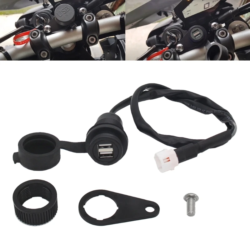 

Motorbike USB Charging Socket Dual-USB Charger-Plug Adapter Motorcycle Accessory GTWS