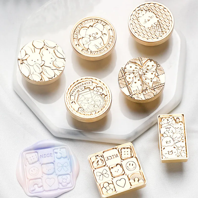 

Cute Series Fire Paint Stamp Seal 3D Original Wedding Gift Hand Account Stationery DIY Handmade Scrapbooking Supplies Nice Day