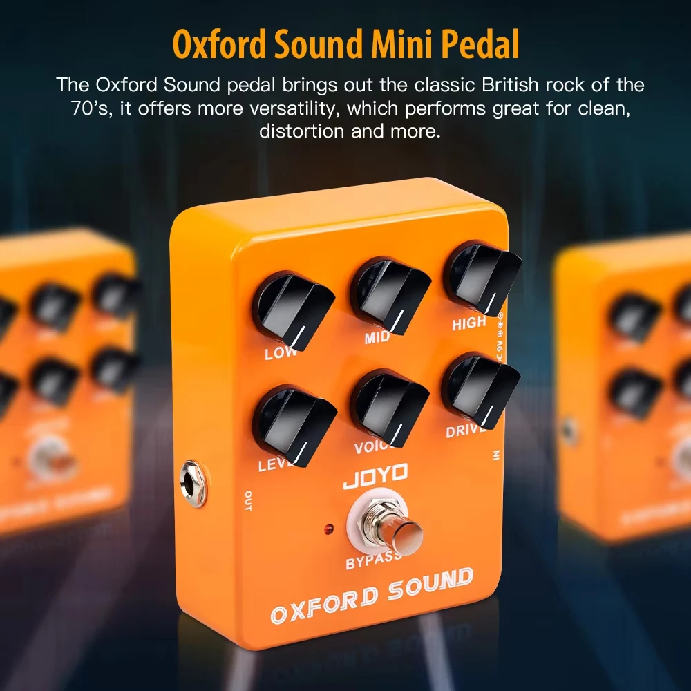 Фото Гитарная педаль JOYO JF-22 OXFORD SOUND Distortion: имитация классического британского рок-усилителя 70-х годов с высоким уровнем усиления для блюза, рока и хэви-метала №2