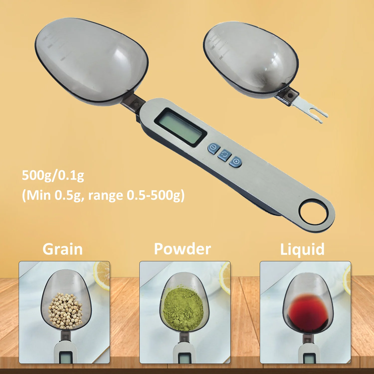 Цифровая Кухонная Подвеска 500 Г/0 1 Г Прецизионная Электронная Мерная Ложка