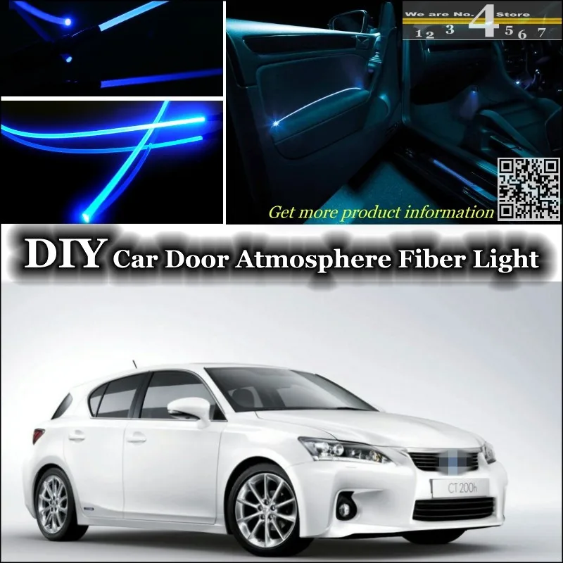 

Внутренняя настройка окружающего освещения, атмосферная оптоволоконная лента освещения s для Lexus CT 200h/F, внутренняя дверная панель, настройка освещения