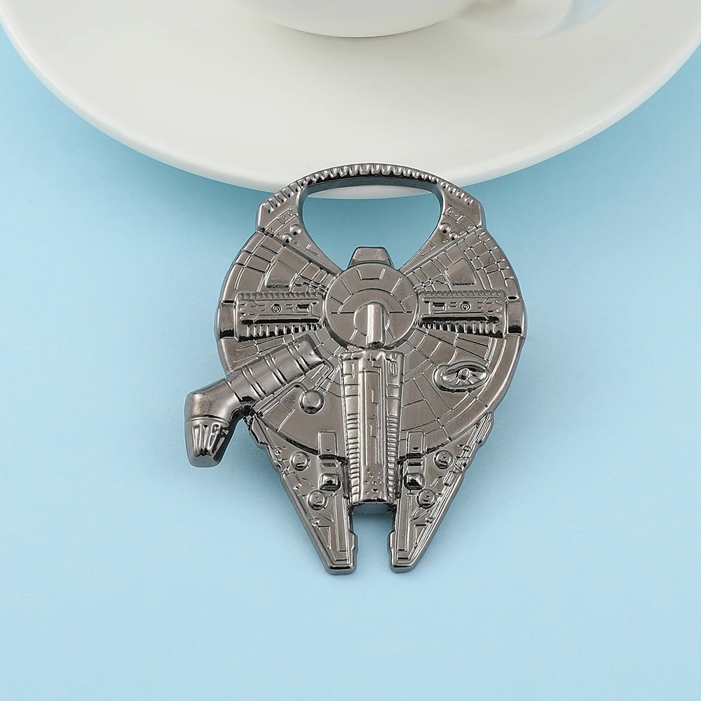 Disney Metal Key Chain Star Wars Spaceship Millennium Falcon Bottle Opener Keyring Portable Beer Corkscrew Kitchen Accessories