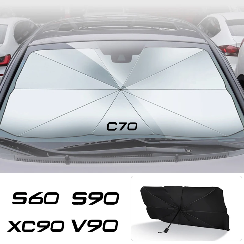 

For Volvo XC90 XC60 C30 T6 S60 C70 XC40 V40 XC70 V60V50 S80 S40 AWD V90 S90 Car Sun Visor Front Windshield Foldable Sunshade