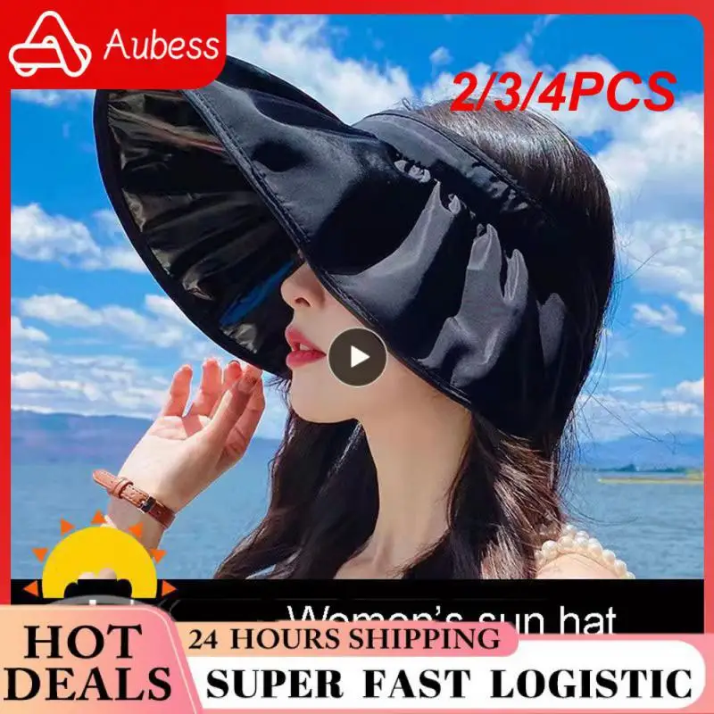 

2/3/4PCS Foldable Sunshade Hat Lightweight Fisherman Hat Soft Sunscreen Cap Uv Protection Sunshade Headband Wide Large Brim