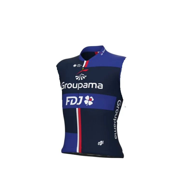 

Windproof 2023 GROUPAMA FDJ Team Sleeveless Cycling Jacket Vest Gilet Mtb Clothing Bicycle Maillot Ciclismo