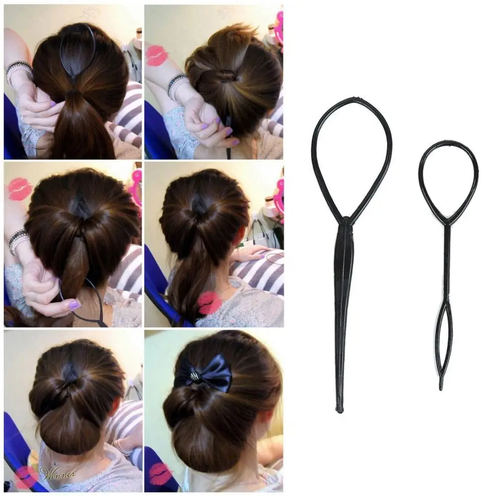 

Styling Ponytail Creator Loop Tail Clip Home Use Pull Needle Crochet Braids Hair Styling Maker For Ponytail Pigtails