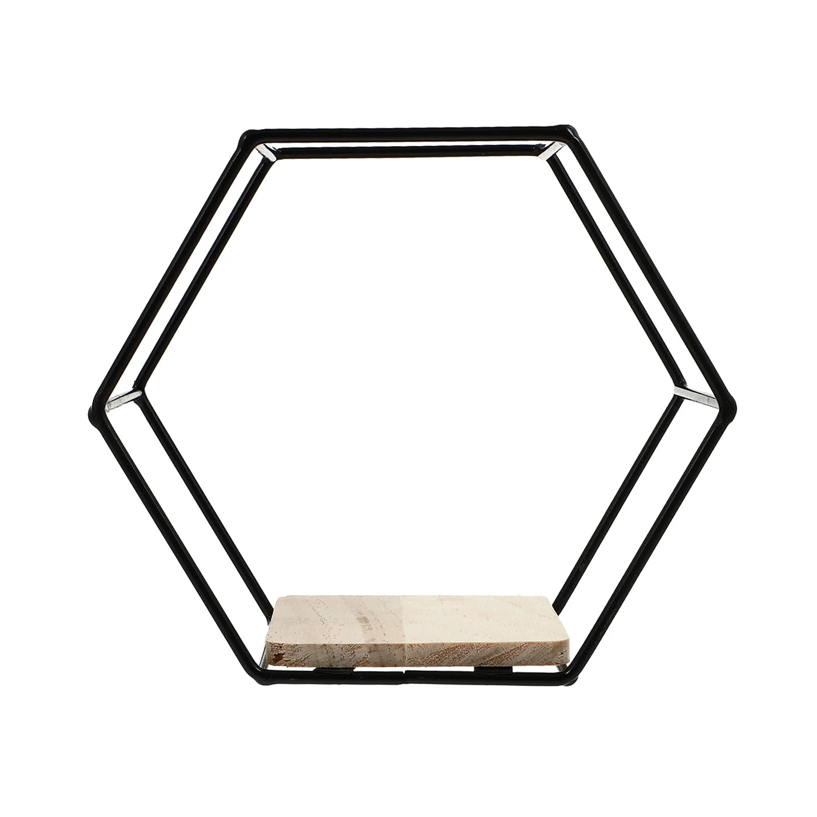 

Hexagonal Rack Stand Pot Decorative Wall Display Shelf Hanging Ornament Wood Wall-mounted Storage Succulent Holder Flower