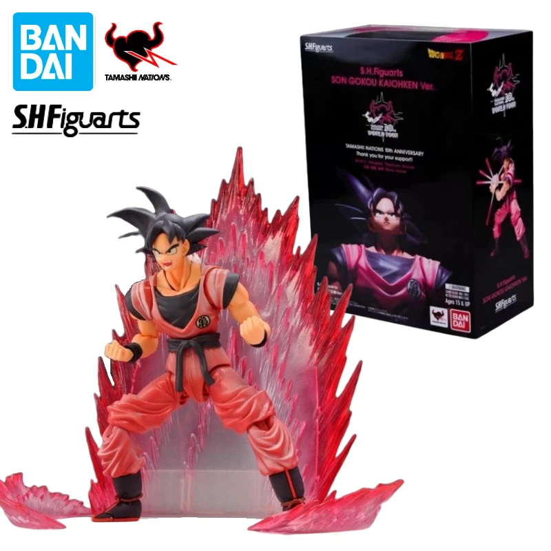 

In Stock Bandai Soul Limited S.H.Figuarts SHF Dragon Ball Z Saiyan Son Goku Kaiouken Ver Anime Action Figures Toys Collectible