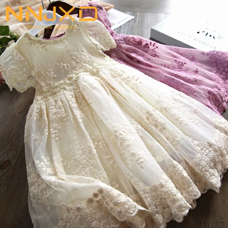 

Summer Teens Girl Dresses For Child Floral Short Sleeve Gowns Children Dresses Lace Party Dress Vestido Infantil 3 to 8 Years