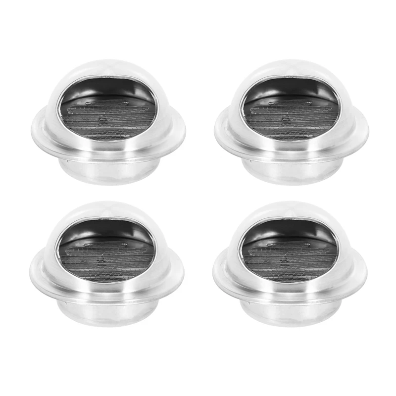 

4X Stainless Steel Ventilation Wall Air Vent Exhaust Extractor Ducting 100Mm