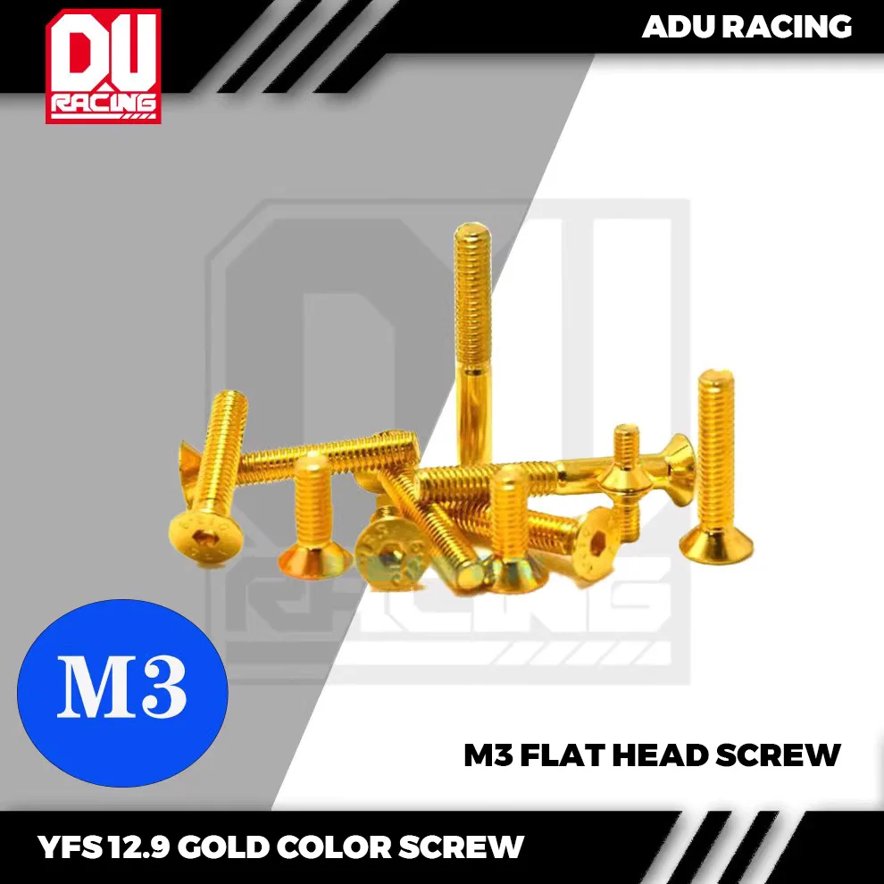 

ADU RACING YFS 12.9 КЛАС ЗОЛОТОГО ЦВЕТА ГВИНТ M3 с плоской головкой