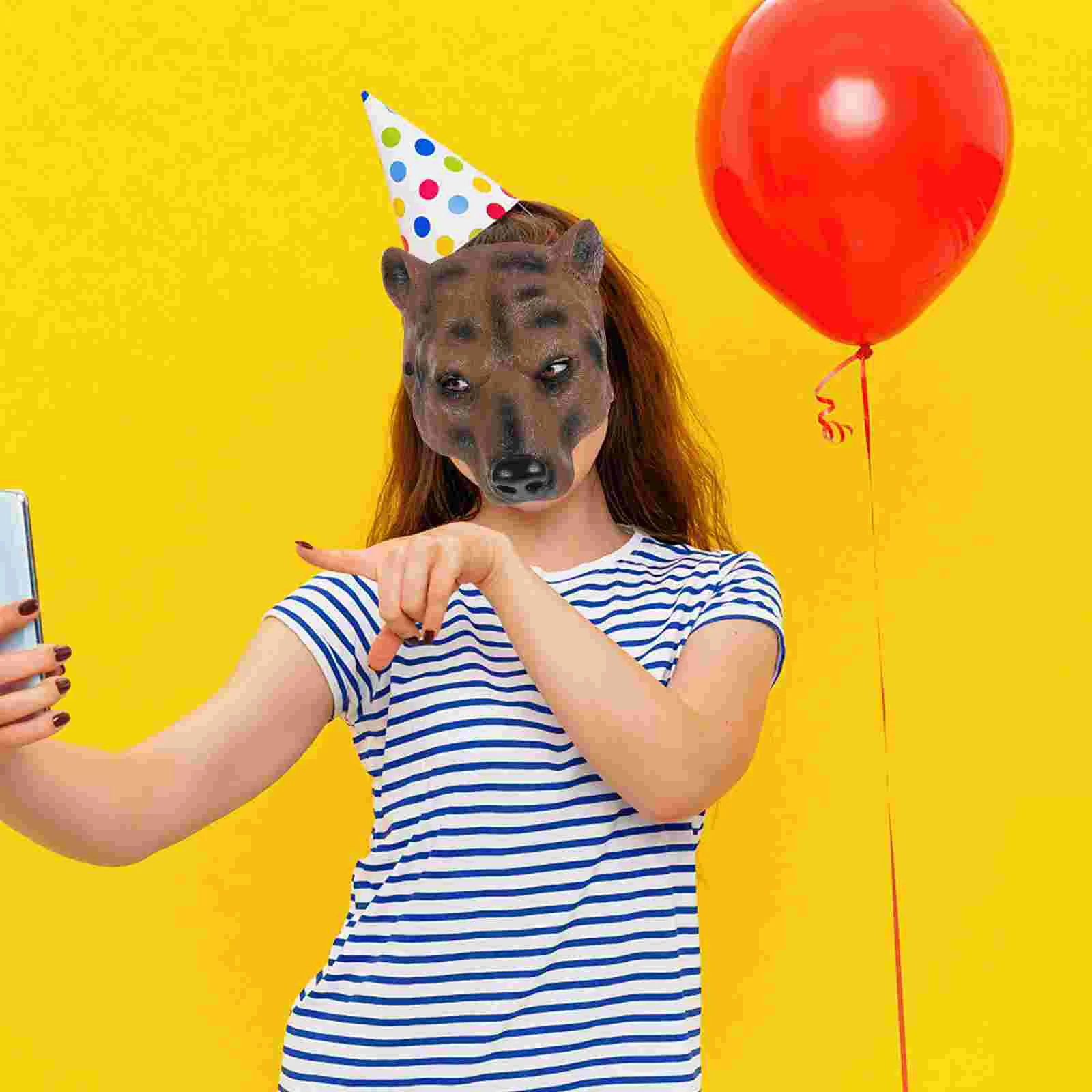 Половина лица маска медведя в виде животного маскарадные мужские вечерние