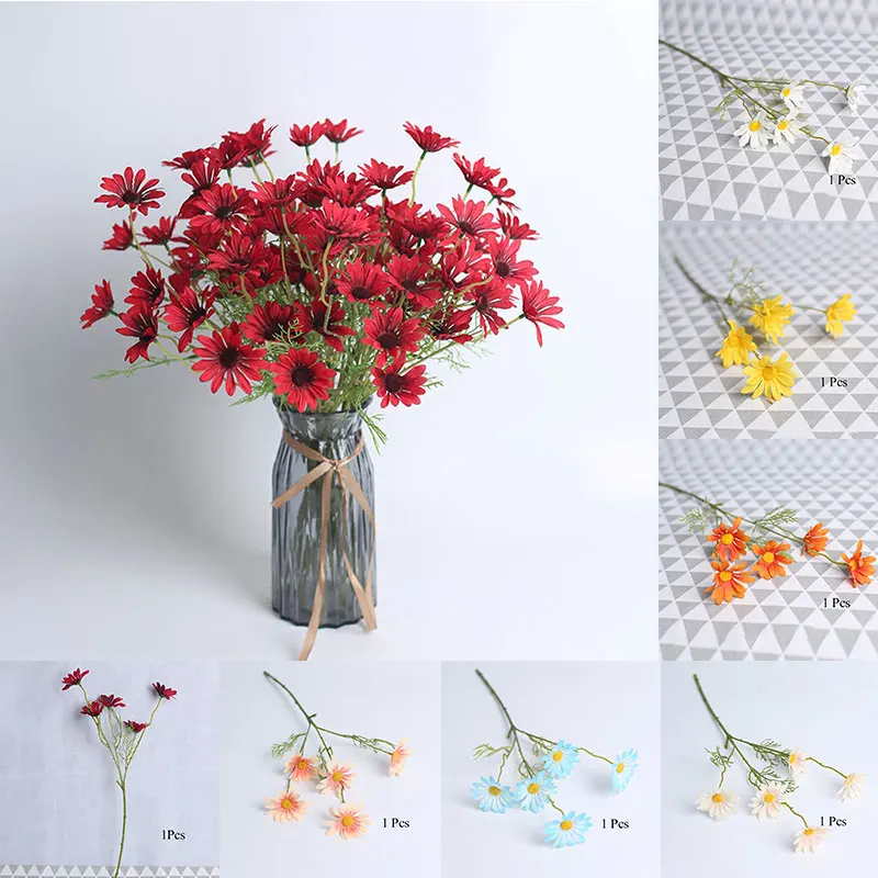 

Artificial Flowers Fake Flowers Small Daisy Gerbera Arrangements Handmade Handmade Wedding Fabric Home Decoration 5 Flower Heads
