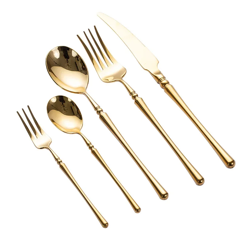 Фото Набор столовых приборов KuBac Hommi ROME Luxury Golden из нержавеющей стали 18/10, золотой, с зеркальным блеском, для ужина, дропшиппинг №4