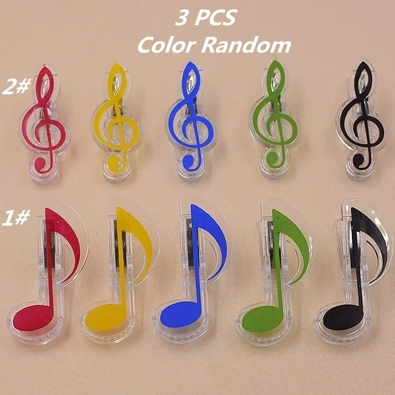 

3Pcs/set Book Paper Sheet Clips Steel Spring Score Funny Mini Music Folder Clips Decorative Paper Musical Notation Clips