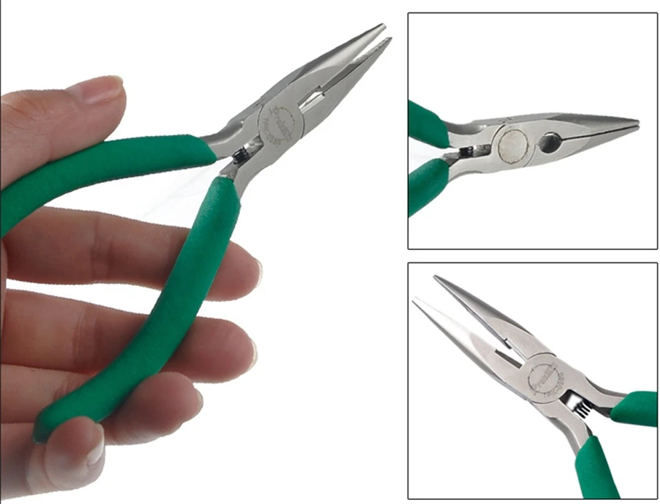 

Free Shipping ProsKit 1PK-036S Long Nose Plier (136mm) Non-slip Sharp nose pliers 1PK-037S Diagonal Cutting Plier (110mm)