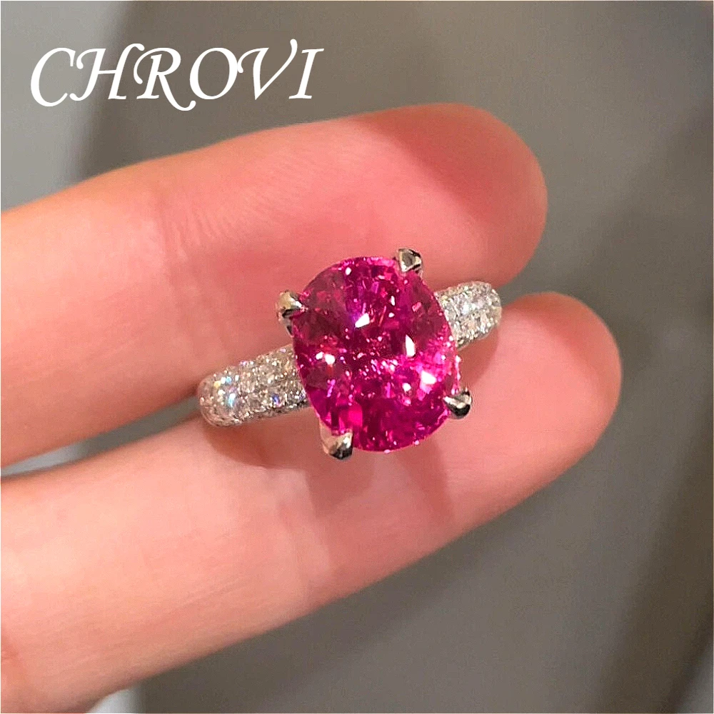 Фото Изысканное элегантное открытое кольцо из серебра 925 пробы с красным сапфиром для женщин. Модные украшения из драгоценных камней. №2