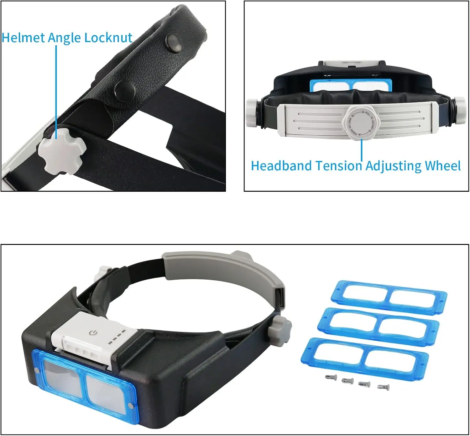 Перезаряжаемая налобная лупа со светодиодной подсветкой