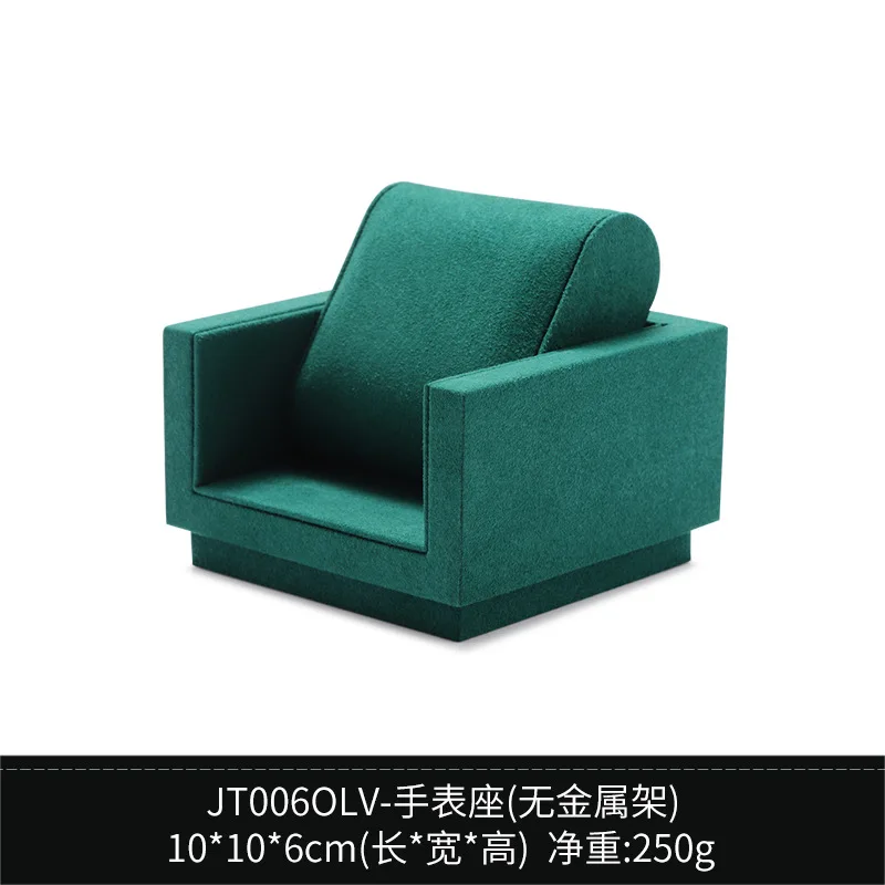 Newly Green Metal Watch Display Props Set Watch Display Stands with Microfiber Jewelry Organizer Stands for Shop Cabinet