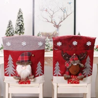 christmas chair back cover navidad merry christmas decoracion for home 2023 happy new year supplies