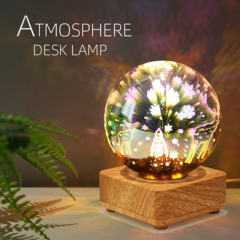 

moonlux 3D Firework Crystal Ball Lamp Home Bedside Table Romantic Atmosphere Luminous Starry Sky LED Night Light