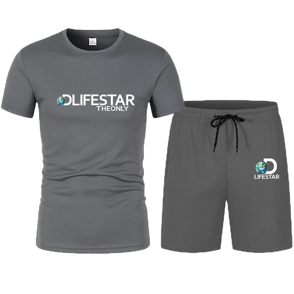 New Brand Summer Men Tracksuit Sets 2023 Business Casual Short Sleeve Print T-Shirt Outfit O Neck T-shirt Set Sports Men's Cloth