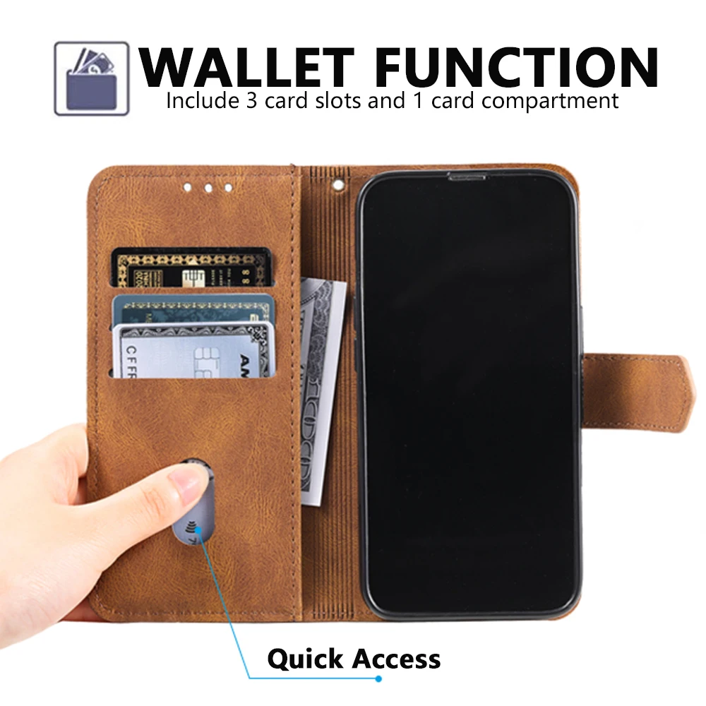 Кожаный флип-чехол для iPhone 16 Pro Max 16PRO кошелек 9 слот карт подставка магнитный