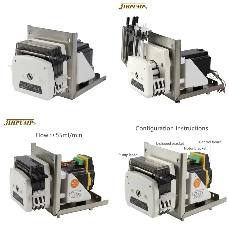 Фото Новый промышленный перистальтический насос JIHPUMP OEM 24В для дозирования кислот, многоканальный, с шаговым двигателем 24В, для розлива жидкостей в медицинских целях №1