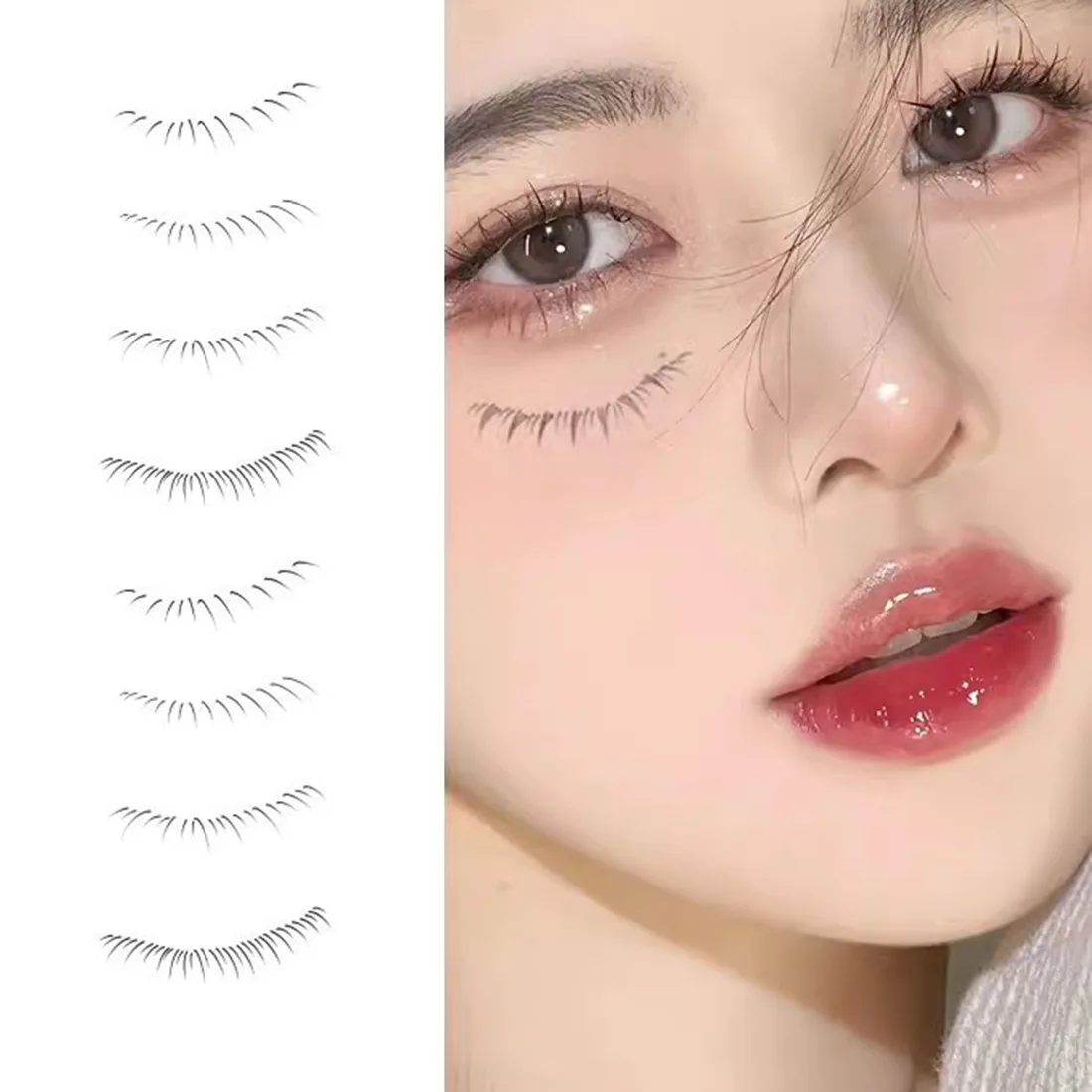 

Lower Eyelash Tattoo Patch Flat Lazy Makeup Tool Enlarge Your Eyes Symmetrical Eyelashes Disposable Tattoo Decals Beauty Tool