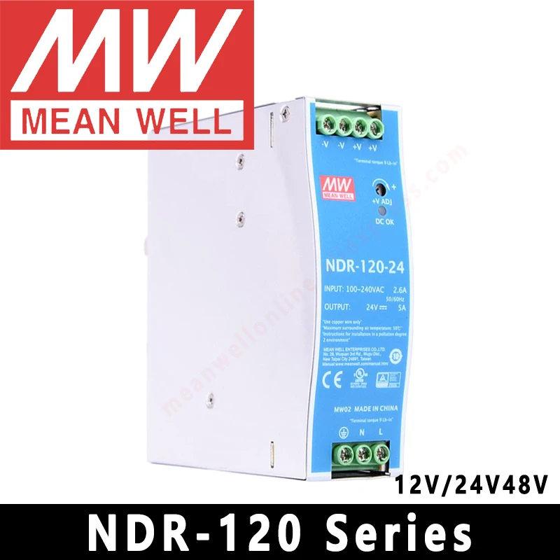 Адаптер источника питания Mean Well для DIN-рейки тонкий размер