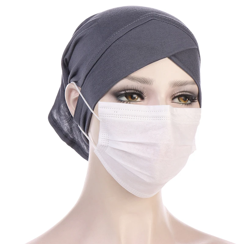 Muslim Inner Hijab Cap for Women Forehead Cross Elastic Turban for Islamic Women Head Scarf Hijab Undercaps for Woman Headcover