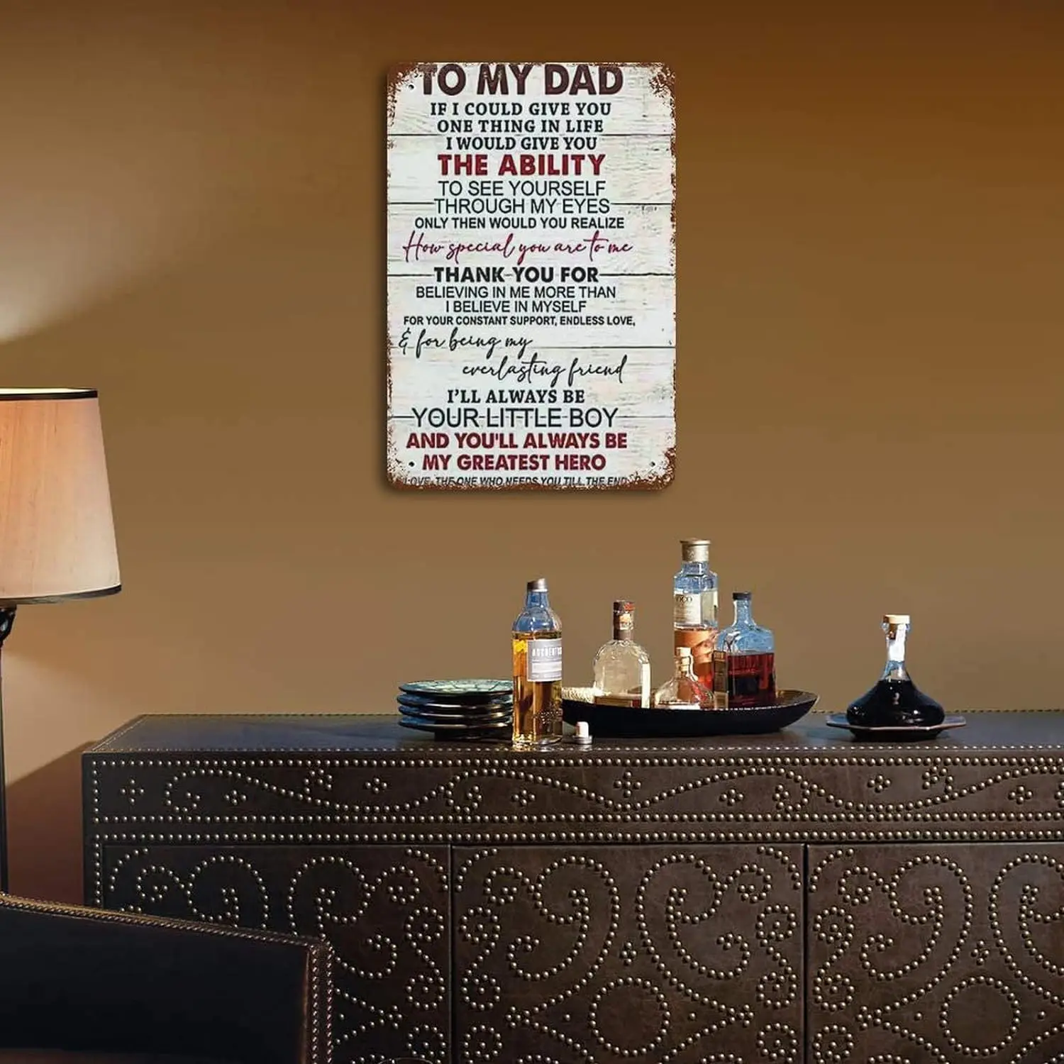 Металлическая жестяная табличка Anique моему папе спасибо за верить в меня я всегда