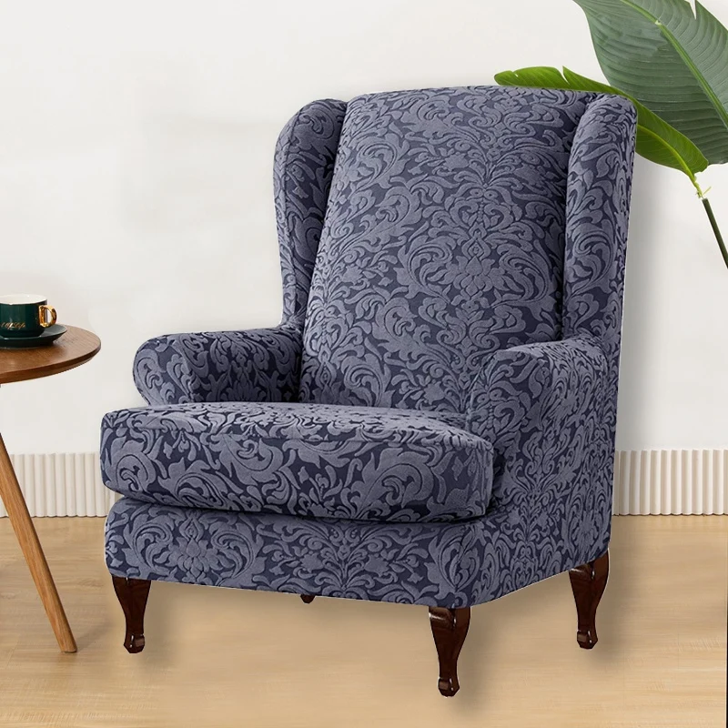 Чехол для кресла с крыльями Jacquard Wing Chair Cover Stretch Sofa Wingback Armchair Slipcover Removable Seat Furniture Protector Stool on.