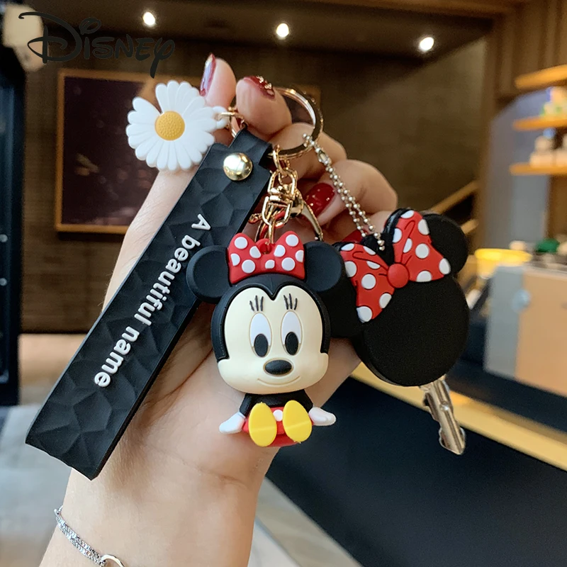 

Disney's New Fashion Mickey Keychain Minnie Cartoon Image Children's Multifunctional Toys Women's Car Key Case Key Ring Jewelry