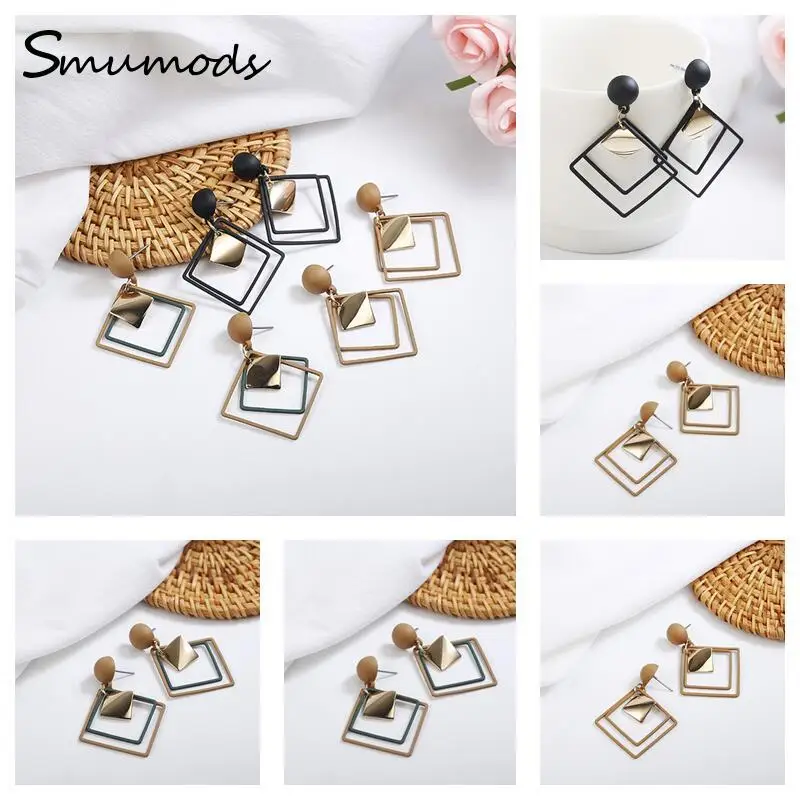 

Fashion Simple Geometric Diamond Earrings Girls Personality Metal Ladies Jewelry Party Accessories Free ShippingFree postage