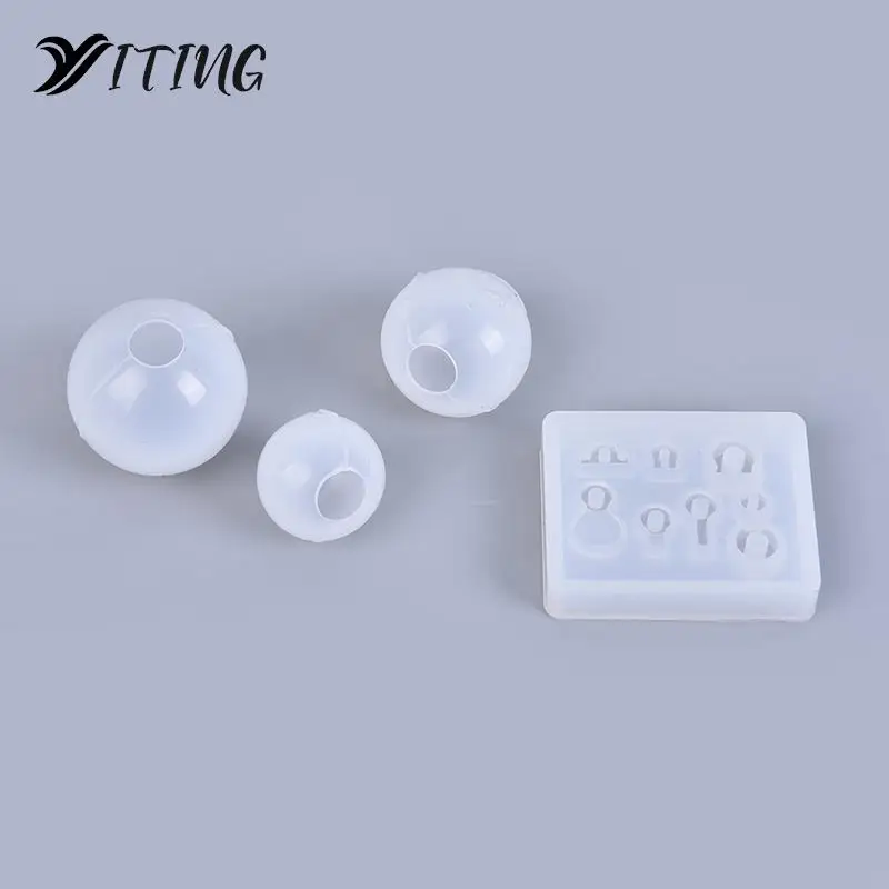

4Pcs/Set Silicone Mold Epoxy Mold Transparent Ball Pendant Resin Mold Set Diy Jewelry Making Tools