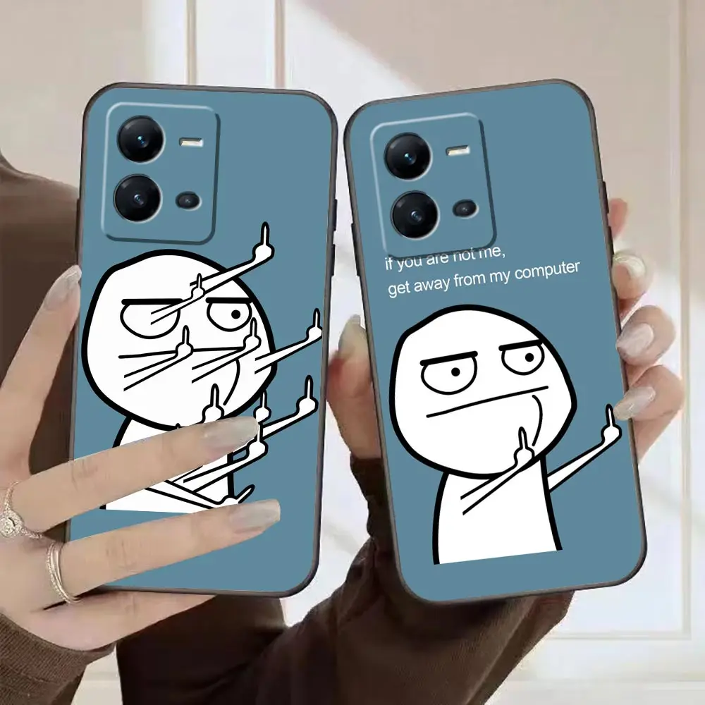 

Case For VIVO X90 X80 X70 X60 X50 X27 X23 X21 Plus V25 V23 V23E V21 V21E V20 SE V19 Pro 5G Case Para Funny Cartoon Middle Finger