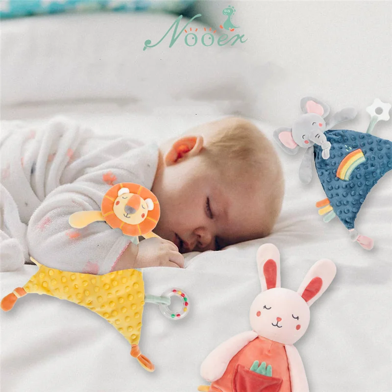 

Cute Baby Appease Dolls Plush Stuffed Soft Elephant Bunny Lion Toys Cartoon Animal Soothe Towel Comforting Gift for Kids