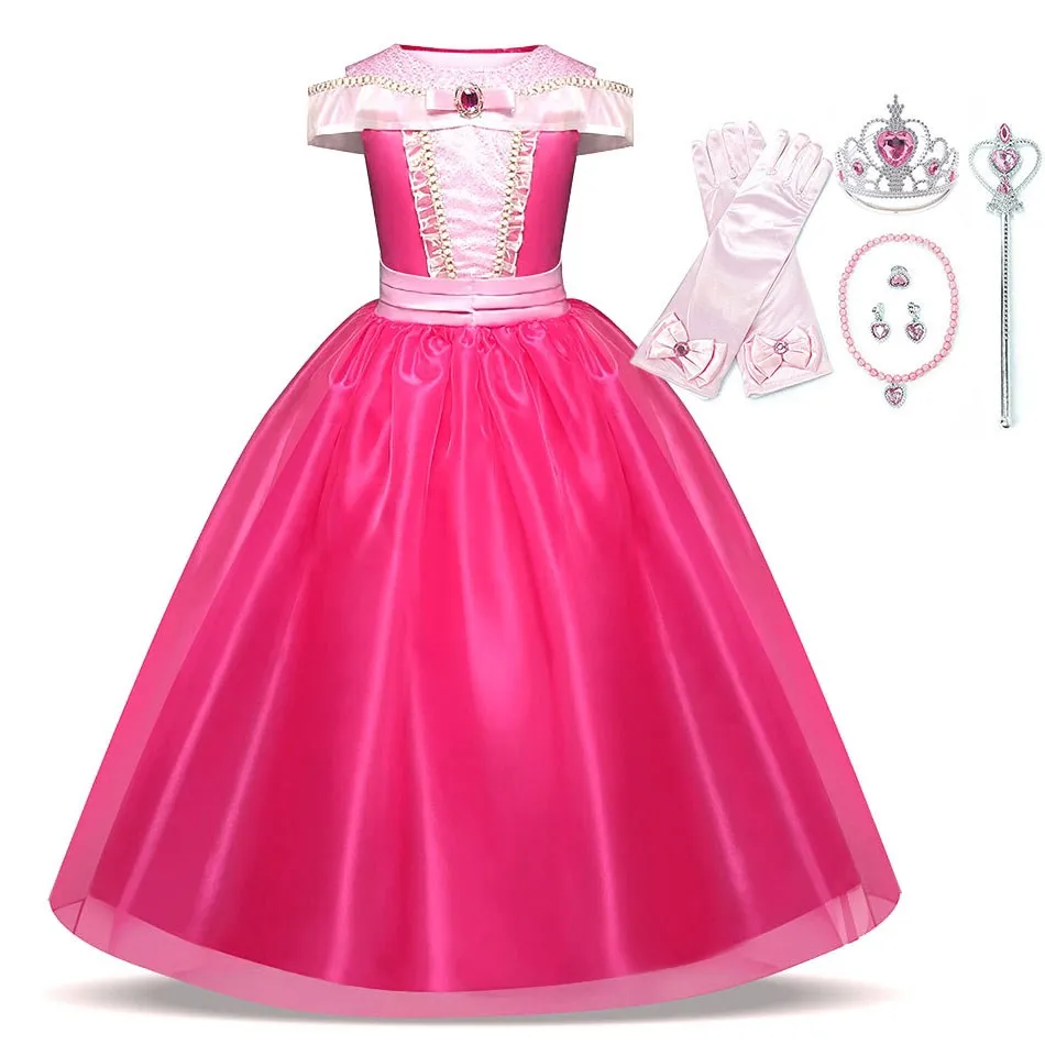 

Kids Princess Dress for Girls Cosplay Aurora Dresses Sleeping Beauty Costume Children Carnival Christmas Birthday Party Clothes
