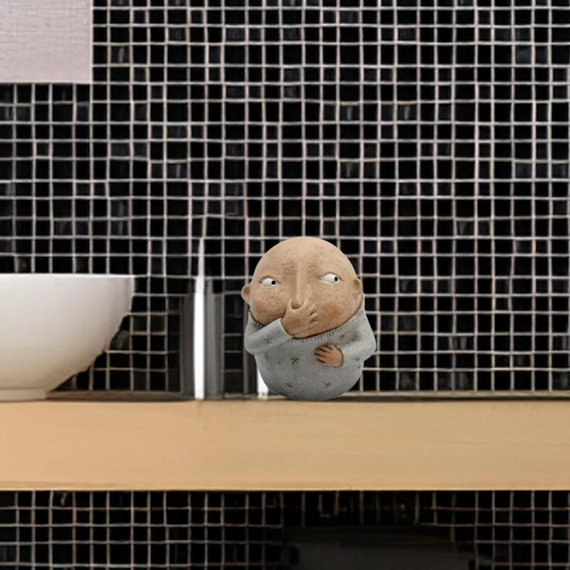 Y1UB Креативный мальчик держащий нос скульптура примитивная фигурка ручная