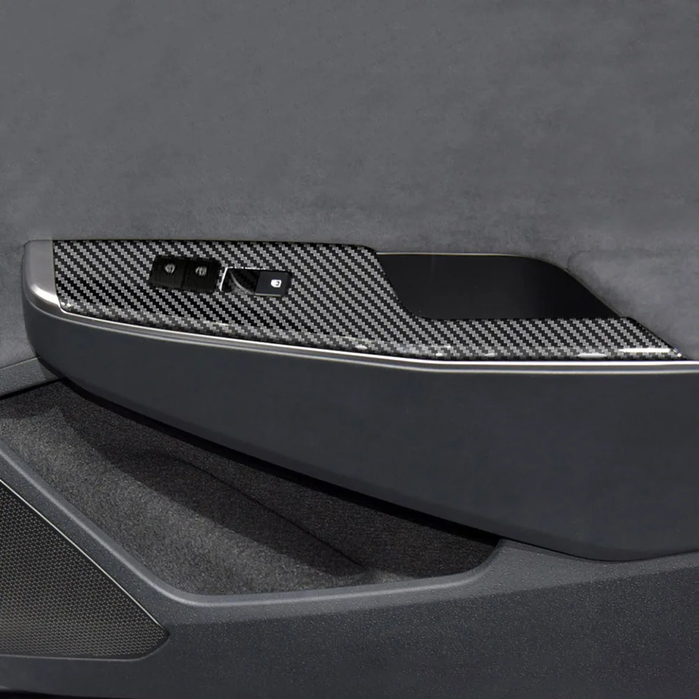 

Trim Handle Bowl Cover Door Parts Durable Interior Decoration 7Pcs Car Accessories Carbon Fiber Style Brand New