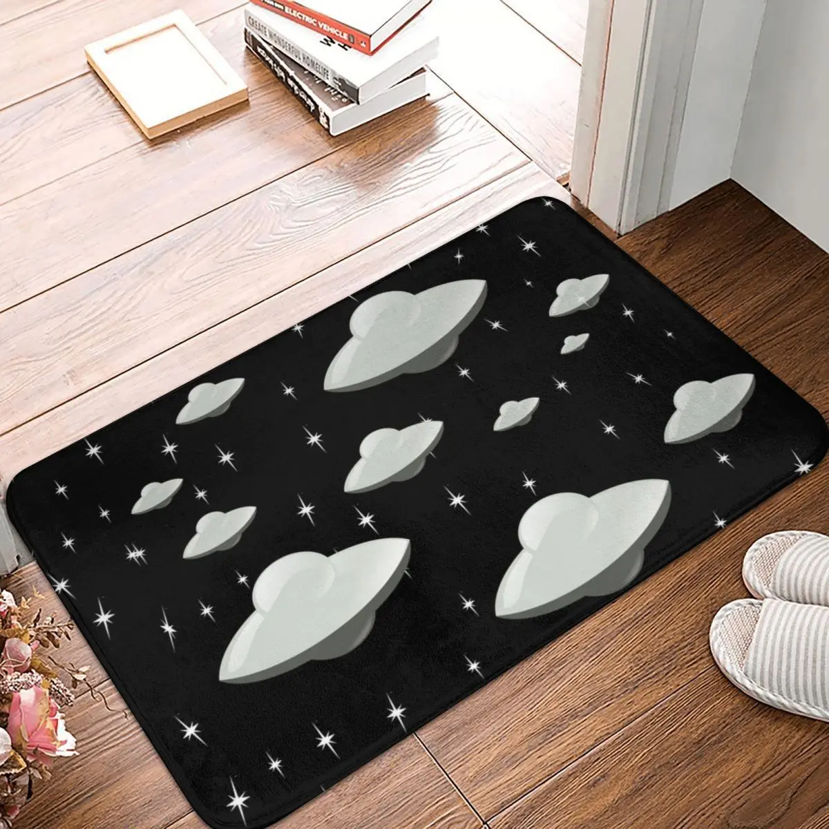 

Space-Invaders-dark (4), коврик, подкладка для ног, нескользящий абсорбирующий коврик из полиэстера для входа, кухни, спальни, балкона, туалета