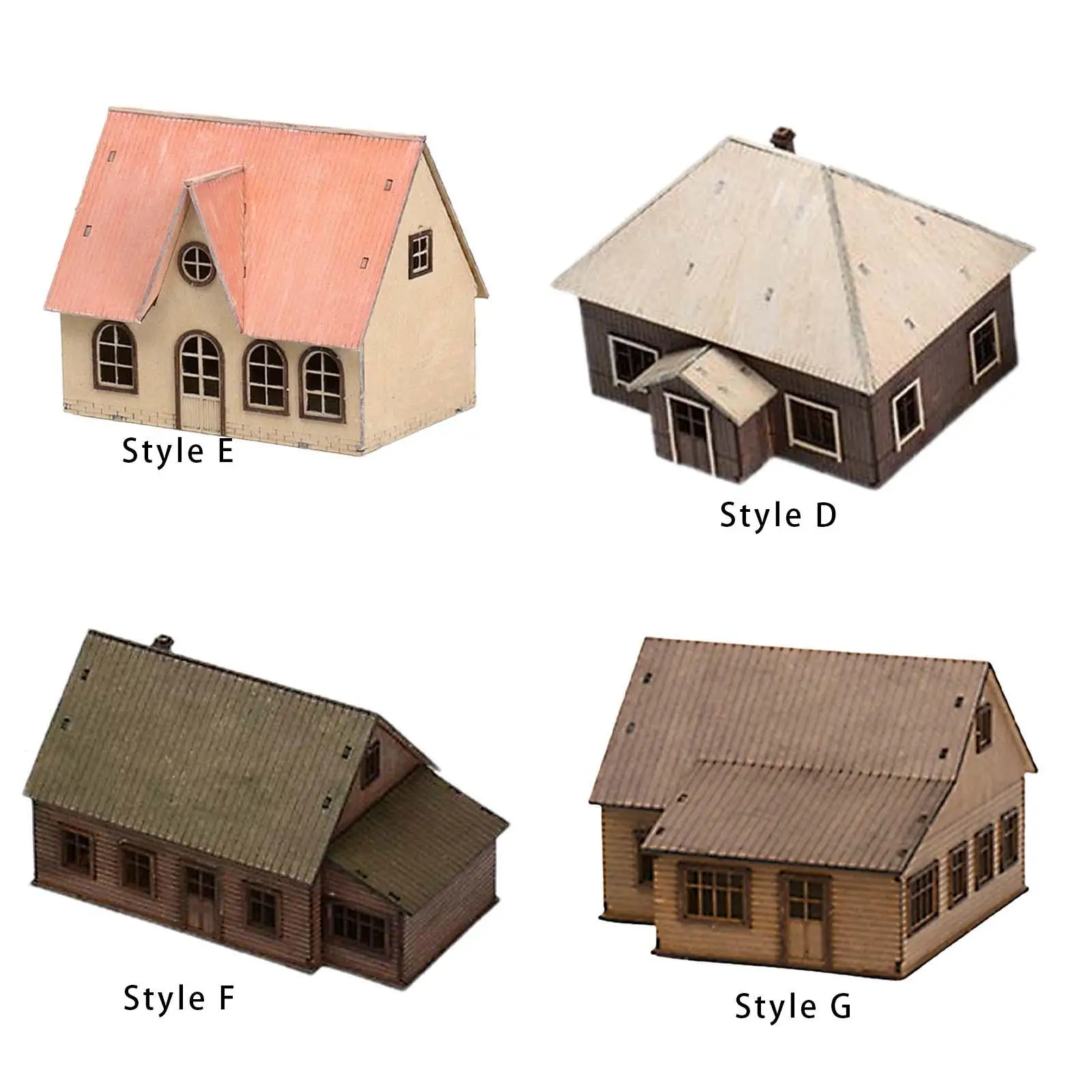 

1/72 Wooden Building Model Kits Unassembly for Model Railway Scene