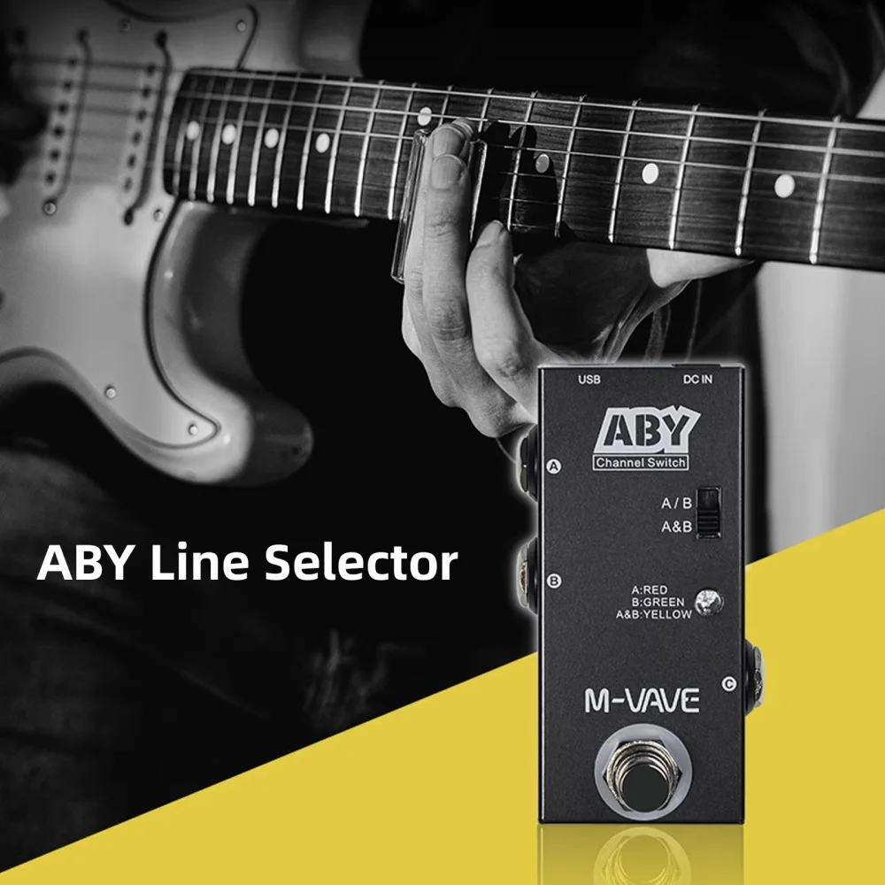 M-VAVE ABY Line Selector AB Switch Педаль эффектов для гитары True Bypass Гитара Бас Box-ABY Канальный