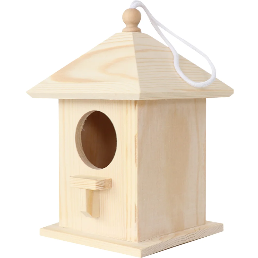 

House Bird Woodenpet Birds Gift Home Hanging Suppliesbirthday Adornment Sleeping Gardendecor